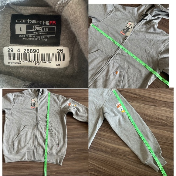 NWT Carhartt FR Flame Resistant Full Zip Hoodie CAT3 2112 Force Loose Fit Large - Picture 4 of 7